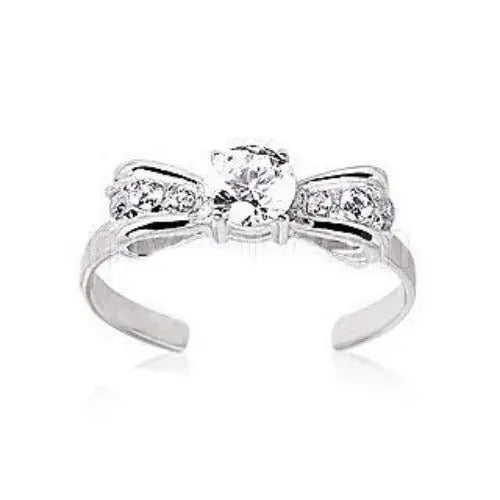 925 Sterling Silver Bow Tie Toe Ring - TRV001-1