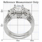 1W002 - Rhodium Brass Ring with AAA Grade CZ  in Clear-1
