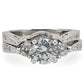 1W002 - Rhodium Brass Ring with AAA Grade CZ  in Clear-2