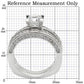1W004 - Rhodium Brass Ring with AAA Grade CZ  in Clear-1