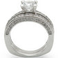 1W004 - Rhodium Brass Ring with AAA Grade CZ  in Clear-3