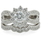 1W008 - Rhodium Brass Ring with AAA Grade CZ  in Clear-2