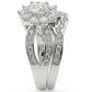 1W008 - Rhodium Brass Ring with AAA Grade CZ  in Clear-4