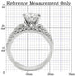 1W009 - Rhodium Brass Ring with AAA Grade CZ  in Clear-1