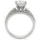 1W009 - Rhodium Brass Ring with AAA Grade CZ  in Clear-3