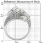 1W015 - Rhodium Brass Ring with AAA Grade CZ  in Clear-1