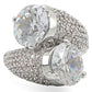 1W015 - Rhodium Brass Ring with AAA Grade CZ  in Clear-2