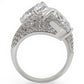1W015 - Rhodium Brass Ring with AAA Grade CZ  in Clear-3