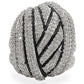 1W016 - Rhodium Brass Ring with AAA Grade CZ  in Clear-2
