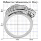 1W018 - Rhodium Brass Ring with AAA Grade CZ  in Clear-1