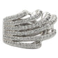 1W018 - Rhodium Brass Ring with AAA Grade CZ  in Clear-2
