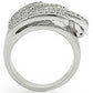 1W018 - Rhodium Brass Ring with AAA Grade CZ  in Clear-3