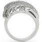 1W018 - Rhodium Brass Ring with AAA Grade CZ  in Clear-4