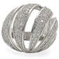 1W019 - Rhodium Brass Ring with AAA Grade CZ  in Clear-2