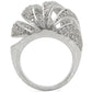 1W019 - Rhodium Brass Ring with AAA Grade CZ  in Clear-3