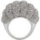 1W020 - Rhodium Brass Ring with AAA Grade CZ  in Clear-4
