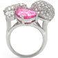 1W021 - Rhodium Brass Ring with AAA Grade CZ  in Multi Color-3