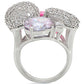 1W021 - Rhodium Brass Ring with AAA Grade CZ  in Multi Color-4