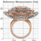 1W023 - Rose Gold + Rhodium Brass Ring with Top Grade Crystal  in Clear-1
