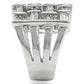 1W024 - Rhodium Brass Ring with AAA Grade CZ  in Clear-4