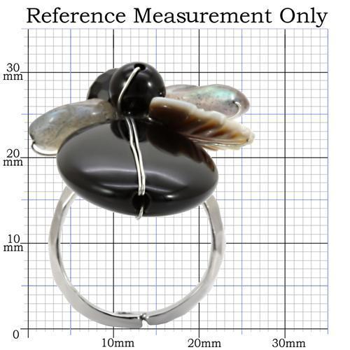 LOA594 - Antique Tone Brass Ring with Assorted  in Multi Color-1