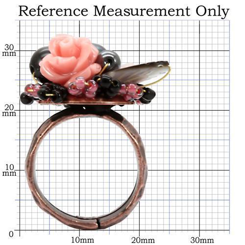 LOA596 - Antique Tone Brass Ring with Assorted  in Multi Color-1