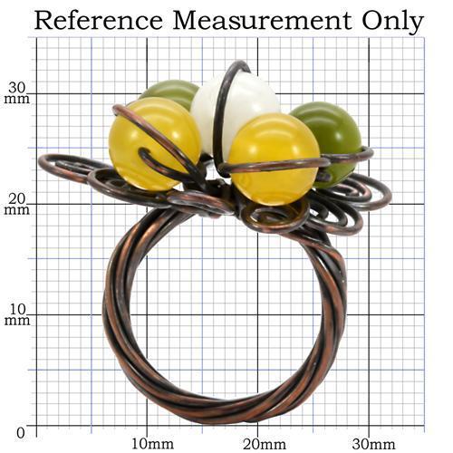 LOA598 - Antique Tone Brass Ring with Assorted  in Multi Color-1