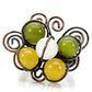 LOA598 - Antique Tone Brass Ring with Assorted  in Multi Color-2