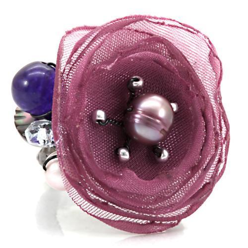 LOA600 - Antique Tone Brass Ring with Assorted  in Multi Color-2