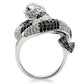 1W081 - Rhodium + Ruthenium Brass Ring with AAA Grade CZ  in Black Diamond-4