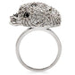 1W083 - Rhodium + Ruthenium Brass Ring with AAA Grade CZ  in Black Diamond-3