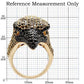 1W084 - Gold+Ruthenium Brass Ring with AAA Grade CZ  in Multi Color-1