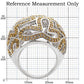 1W095 - Reverse Two-Tone Brass Ring with AAA Grade CZ  in Topaz-1