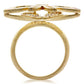 1W096 - Matte Gold Brass Ring with AAA Grade CZ  in Multi Color-3