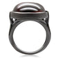 1W100 - Ruthenium Brass Ring with AAA Grade CZ  in Garnet-3