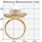 1W103 - Gold Brass Ring with Synthetic Pearl in White-1