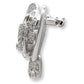 1W126 - Imitation Rhodium Brass Brooches with AAA Grade CZ  in Black Diamond-2