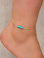 Handmade Blue Beaded Anklets Boho Gold Chain Ankle Bracelets Holiday Foot Anklet-0