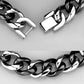 3W1000 - High polished (no plating) Stainless Steel Bracelet with Ceramic  in Jet-1