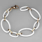 3W1004 - IP Rose Gold(Ion Plating) Stainless Steel Bracelet with Ceramic  in White-2
