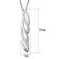 3W1020 - Rhodium Brass Chain Pendant with AAA Grade CZ  in Clear-1