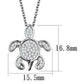 3W1025 - Rhodium Brass Chain Pendant with AAA Grade CZ  in Clear-1