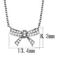 3W1028 - Rhodium Brass Chain Pendant with AAA Grade CZ  in Clear-1