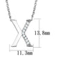 3W1030 - Rhodium Brass Chain Pendant with AAA Grade CZ  in Clear-1
