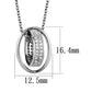 3W1032 - Rhodium Brass Chain Pendant with AAA Grade CZ  in Clear-1