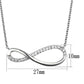 3W1033 - Rhodium Brass Chain Pendant with AAA Grade CZ  in Clear-1