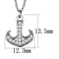 3W1035 - Rhodium Brass Chain Pendant with AAA Grade CZ  in Clear-1