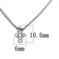 3W1037 - Rhodium Brass Chain Pendant with AAA Grade CZ  in Clear-1