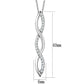 3W1039 - Rhodium Brass Chain Pendant with AAA Grade CZ  in Clear-1