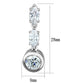 3W1060 - Rhodium Brass Earrings with AAA Grade CZ  in Clear-1